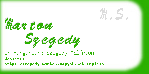 marton szegedy business card